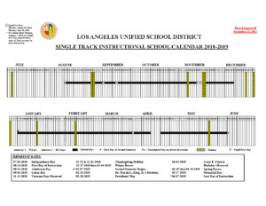 Lausd 2022 Schedule Lausd Instructional School Calendar 2018/19 | Coeur D'alene Avenue School